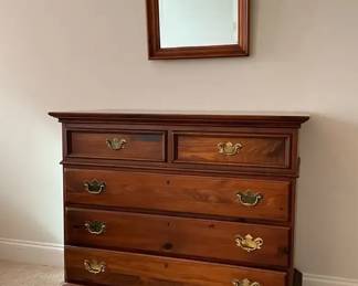 06 Solid Pine Dresser And Wooden Mirror