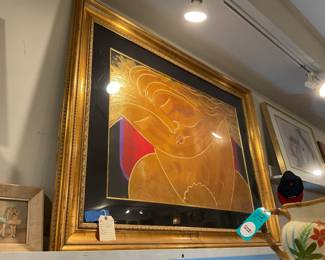 Signed Gaylord golden figure framed art $2000 + tax