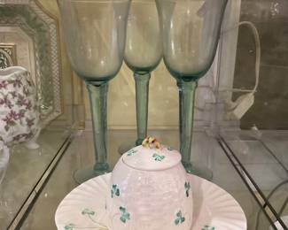 Collectible Belleek shamrock set $60 + tax 
