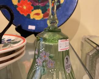 Vintage Fenton green glass bell $15 + tax