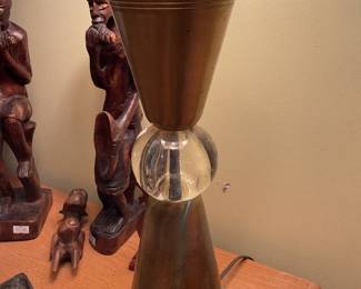 Vintage brass and crystal table lamp (28” tall) $50 + tax
