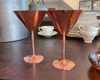 Copper plated stainless steel martini glasses (set of 2) $60 + tax