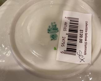 Collectible Belleek shamrock set $60 + tax 