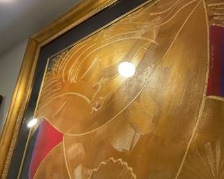 Signed Gaylord golden figure framed art $2000 + tax