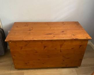 Chest On Wheels Full Of Flannel Sheets 