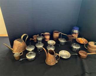 Mini Copper And Copper Bottom Stainless Steel Hanging Pots And Pans Decor