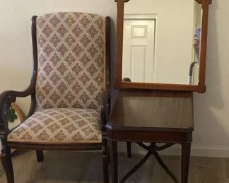 Antique Chair Table And Vermont Maple Mirror