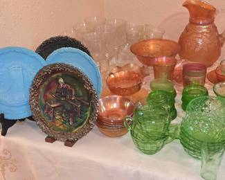 Carnival Glass  - Uranium Vaseline Glass 