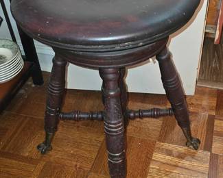 Piano Stool with Ball and Claw Feet