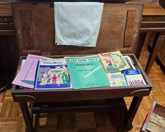 Piano Bench with Music Books