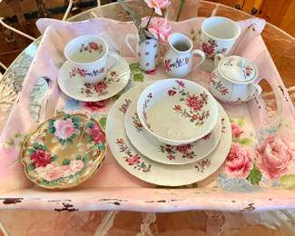 vintage flower tea set
