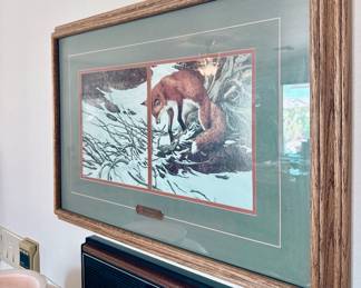 red fox in snowy landscape picture 