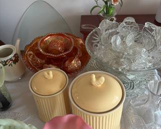 carnival glass punch bowl
