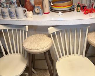 Vintage Formica bar and stool and