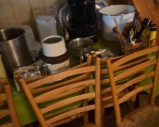 Chairs and kitchen items