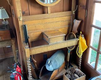  Antique oak hall stand or hall tree