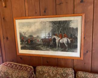 Fox Hunting Plate - The Meet - Framed Print