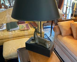 Vintage MCM Chapman Mounted Deer Brass Lamp 