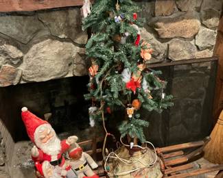 Santa Claus  in wooden sleigh