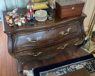 French Provencial style carved walnut bombay chest