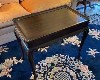Small coffee table, oriental rug