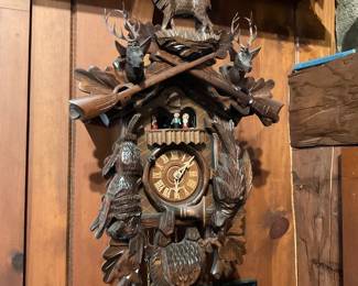 Authentic German Black Forest Cuckoo Clock in Hunting Style