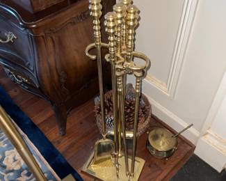 Brass Fireplace set