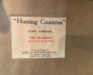 "Hunting Countries" by Lionel Edwards, The Heythrop