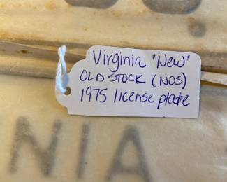 Virginia new old stock license plates
