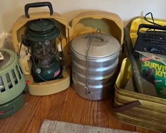 Vintage Coleman Catalytic Heater, Lantern, camping Items 