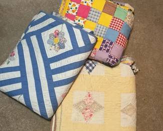 Vintage Twin Size Hand Made Quilts 