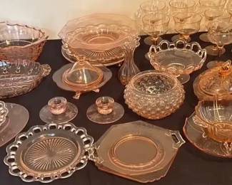 Pink Depression Glass Collection