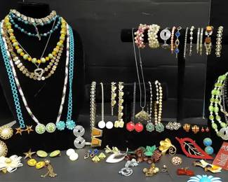 Earrings And Multicolored Costume Jewelry