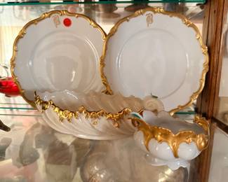 Gold rimmed china pieces