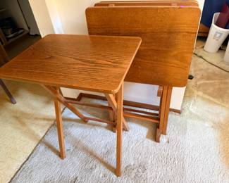 Solid Wood TV Tray and Stand (4 trays)