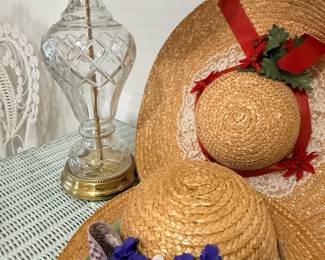 Crystal Lamp and straw hats