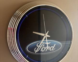 ford wall clock neon
