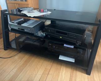 flatscreen tv stand yamaha stereo equiment and sony