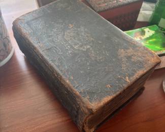 written in cover 1838 german bible