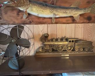antique vintage fan, model train deco