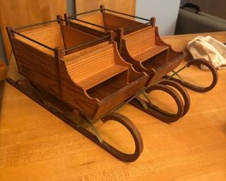 hand crafted wood sleigh's