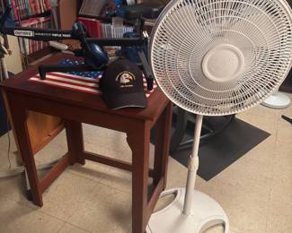 floor fan americana small hand painted side table nra hat