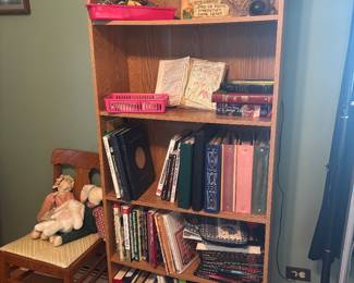 books and bookshelf for sale