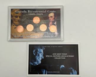 Lincoln Bicentennial Cents and 2019 West Point Special Edition Lincoln Penny
