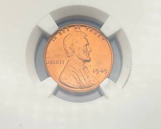 1949 Lincoln Penny, NGC MS 66 RD