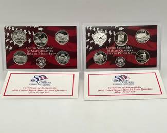 2006 & 2008 US Mint State Quarters Proof Sets
