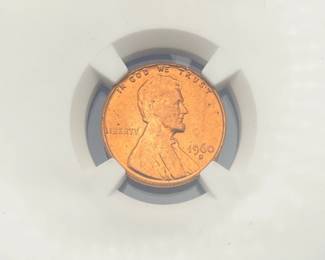 1960-D Large Date Lincoln Penny, NGC MS 66 RD