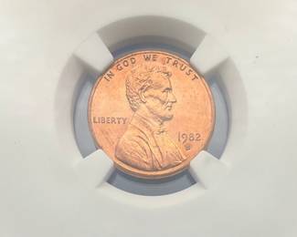 1982-D Lincoln Penny Small Date, NGC MS 66 RD