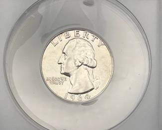 1964-D Washington Quarter, ANACS AU 50