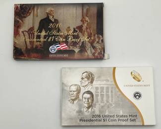 2010 and 2016 US Mint Presidential $1 Coin Proof Sets